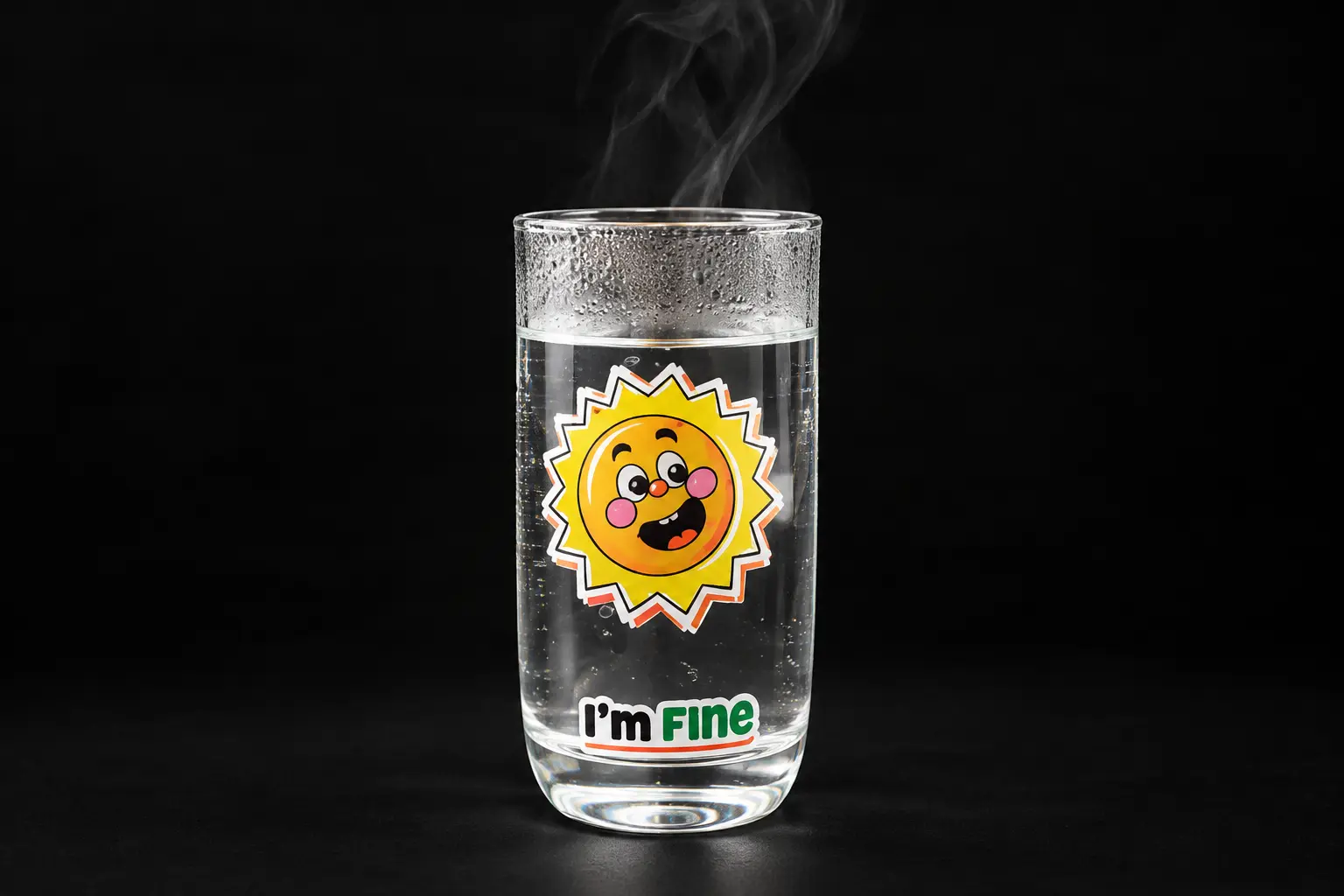 Чаша с гореща вода и UV DTF изображение